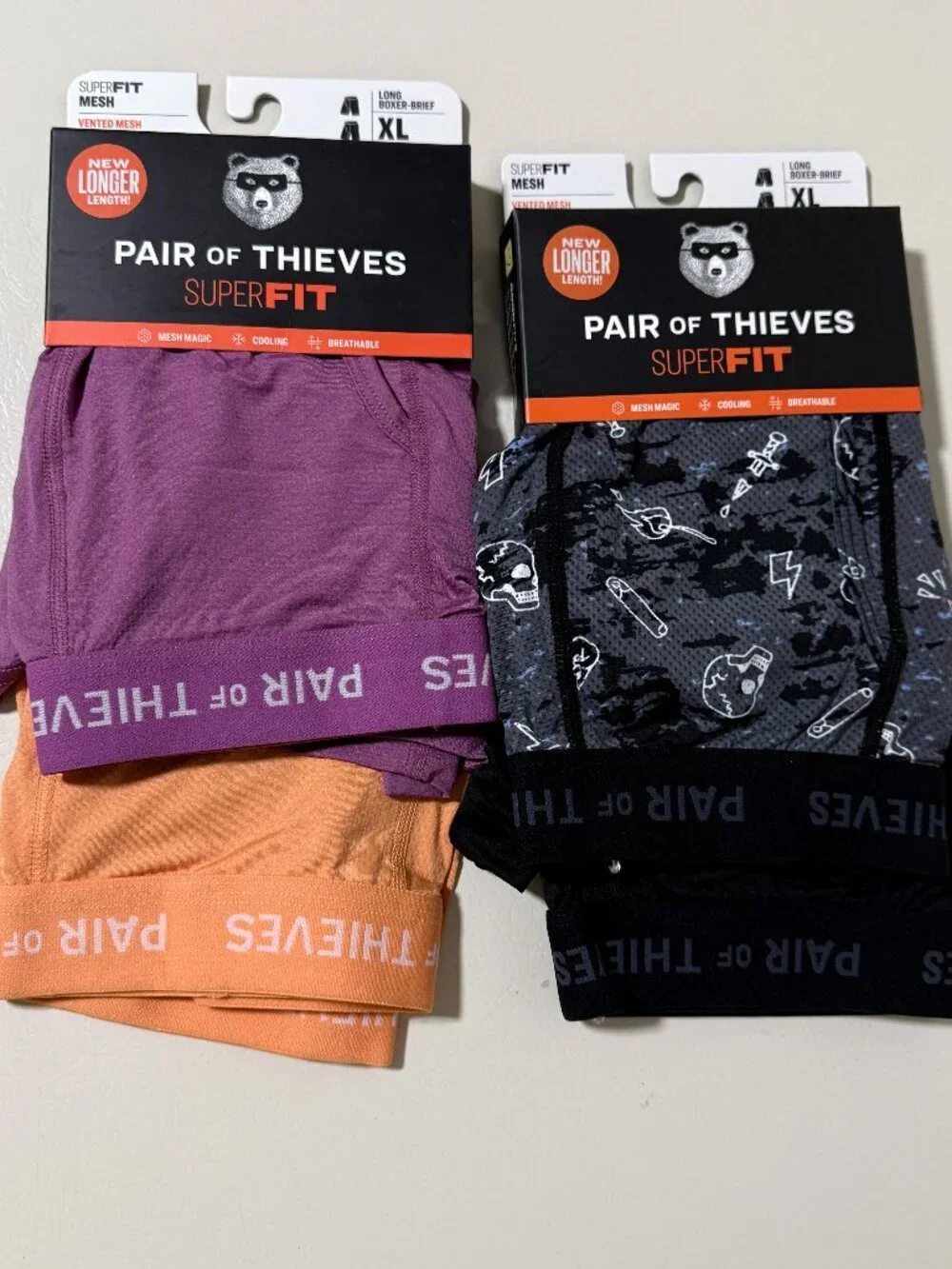 Bundle of (2) 2-Pk Pair of Thieves Super Fit Long Boxer Briefs XL